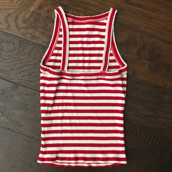 Red and white striped tank - Picture 2 of 3